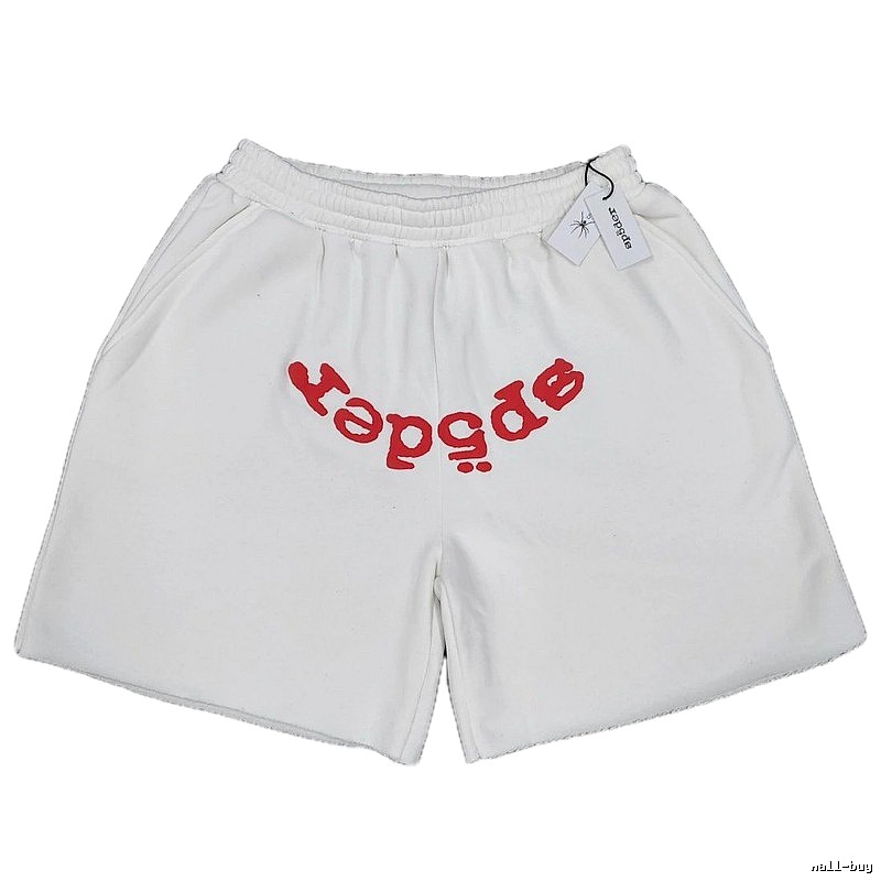 Sp5der Printed Street Style White Shorts