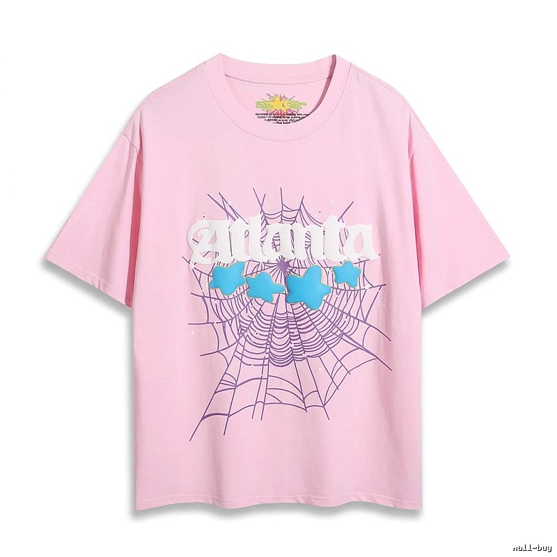 Sp5der Star Network Print Pink T-shirt
