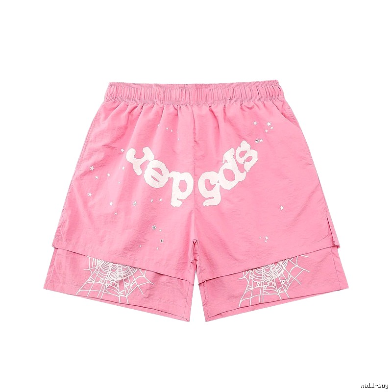 Sp5der star - printed pink shorts