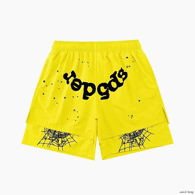 Sp5der trendy and cool style yellow shorts