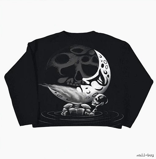 Sport Anime graphic sweater Black Knit Top for Warm Weather