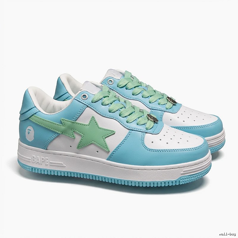 Star Bape Trendy Blue and White Shoes