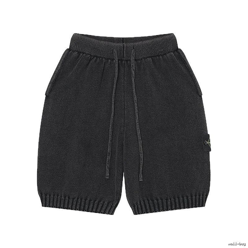 Stone Island Classic Street Style Carbon Black Knit Shorts