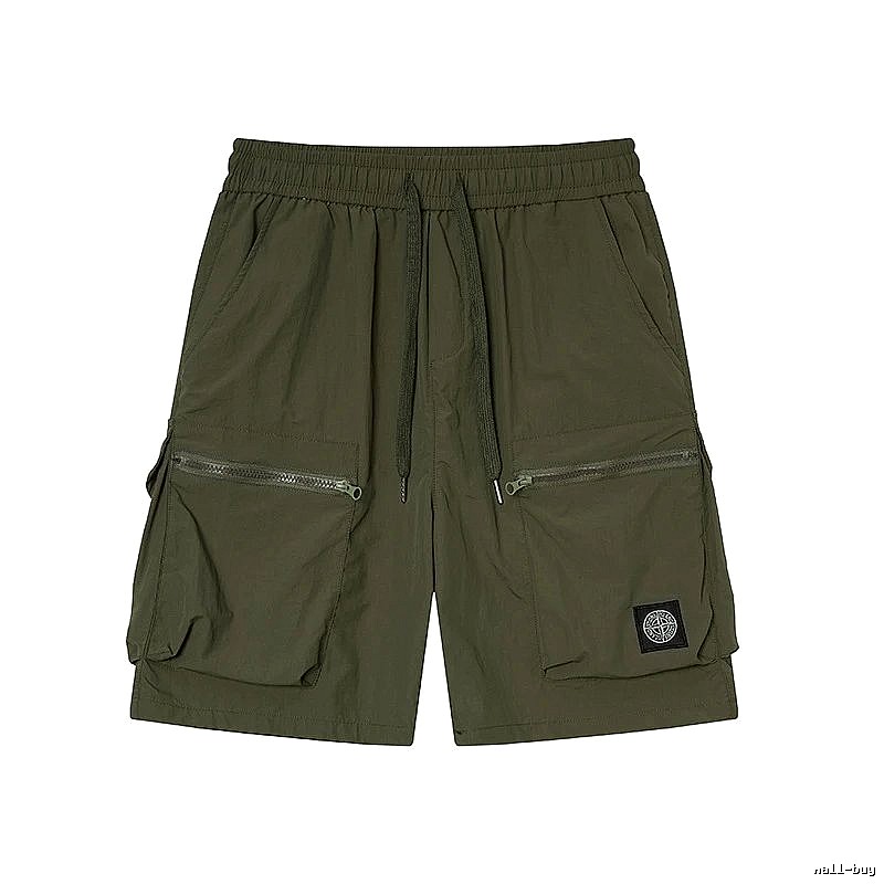 Stone Island Classic Technical Workwear Style Army Green Shorts