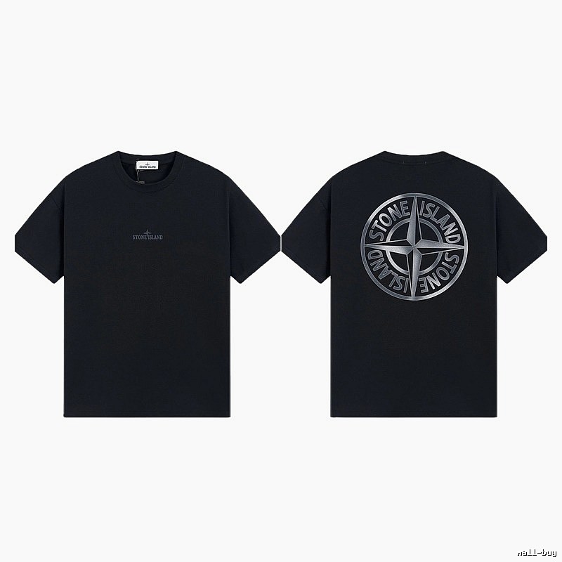Stone Island Compass Collection Street Style Black T-Shirt
