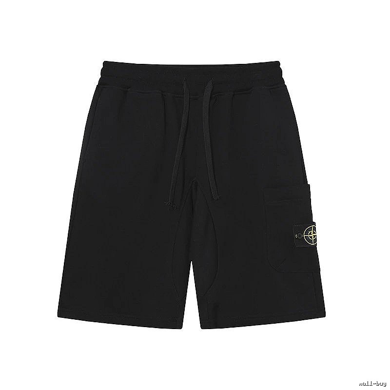 Stone Island Compass Collection Workwear Style Black Shorts