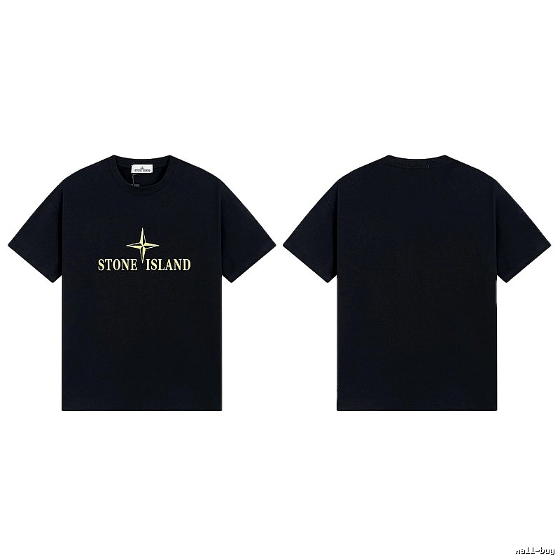 Stone Island Compass Print Street Style Black T-Shirt