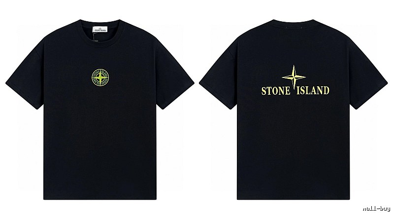 Stone Island Compass Series Streetwear Black Short Sleeve T-Shirt