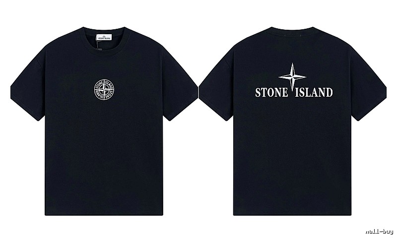 Stone Island Compass Street Style Black Short Sleeve T-shirt