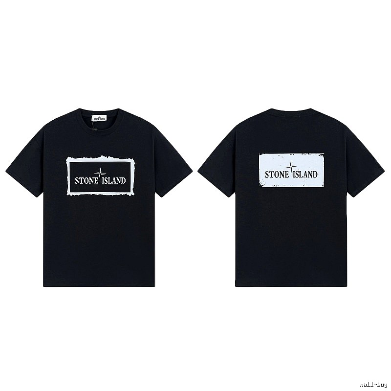 Stone Island Printed Street Style Black T-Shirt