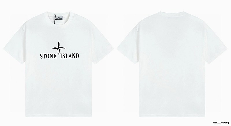 Stone Island Printed Street Style White T-Shirt