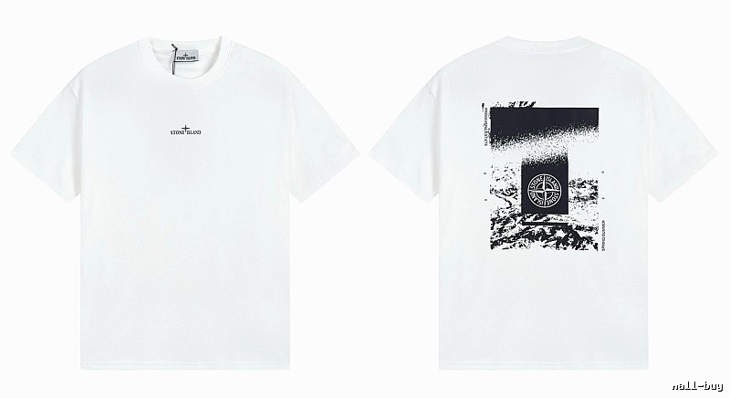 Stone Island Spring Summer Printed Street Style White T-Shirt