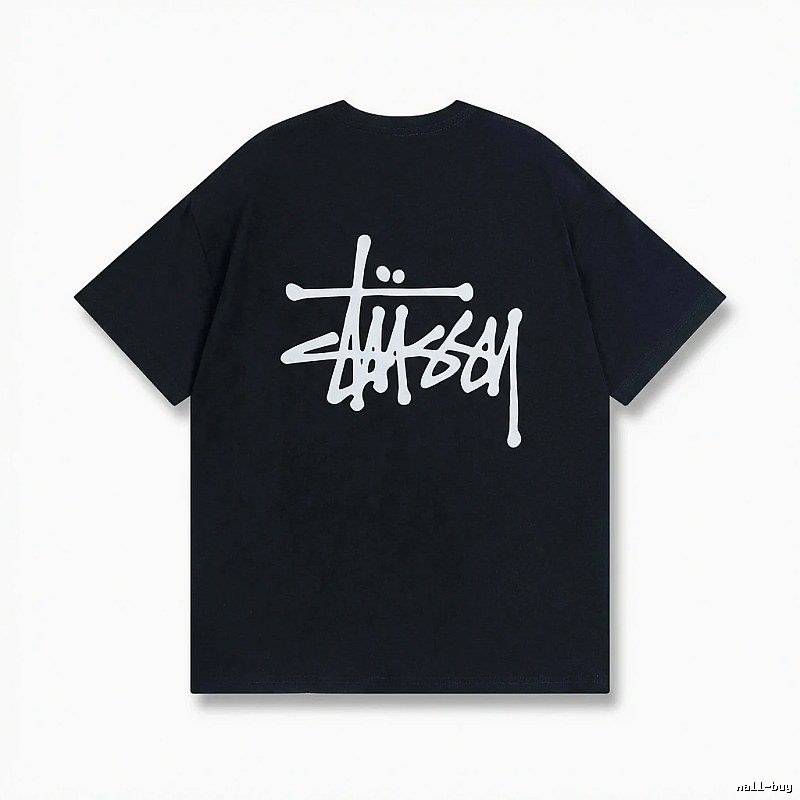 Stussy basic street style black T-shirt