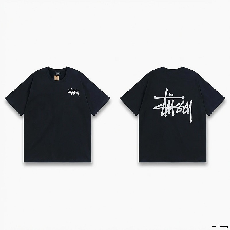 Stussy basic style simple black T-shirt