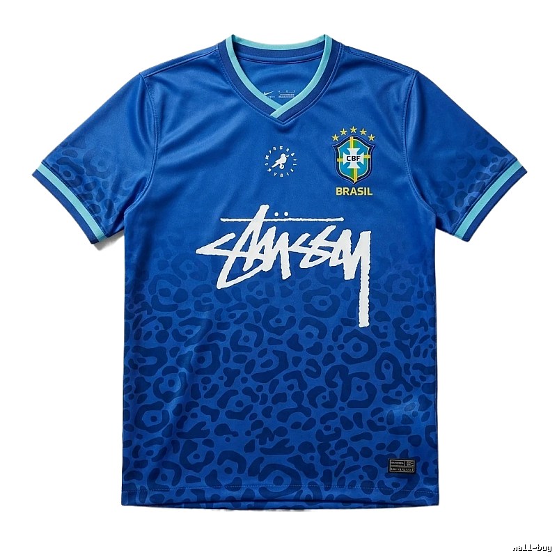 Stussy Brazil Co-branded Wind Blue T-shirt