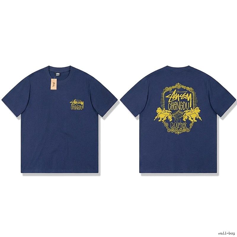 Stussy Chengdu Series Deep Blue Trendy T-shirt