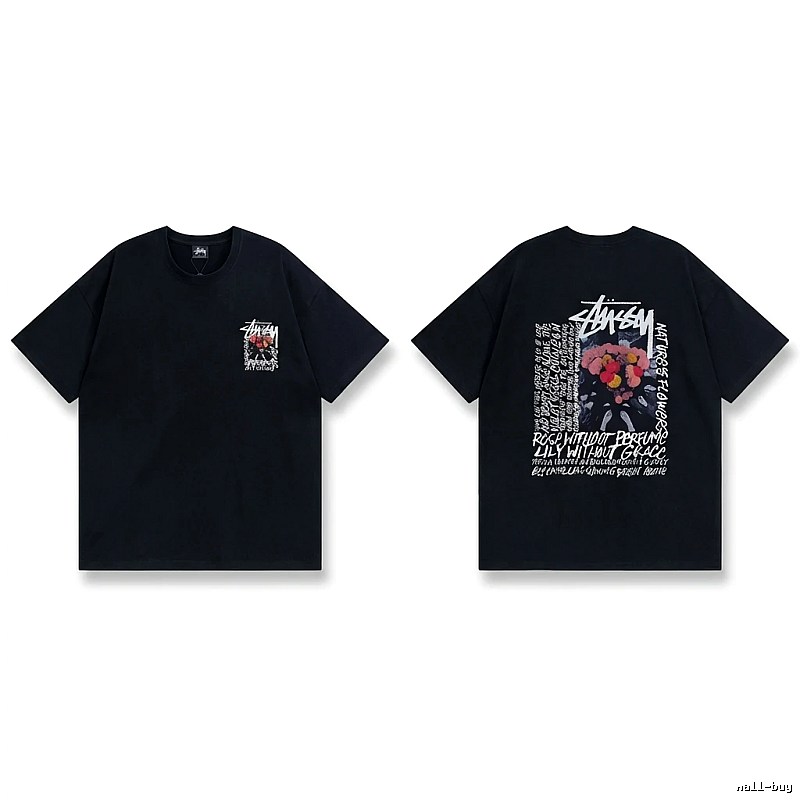 Stussy Floral Style Black T-shirt