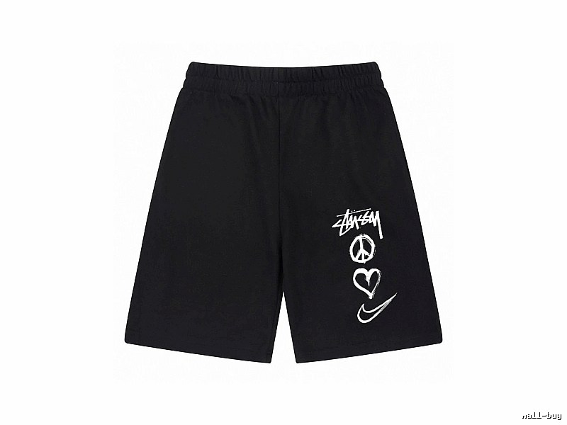 Stussy graffiti-style black shorts