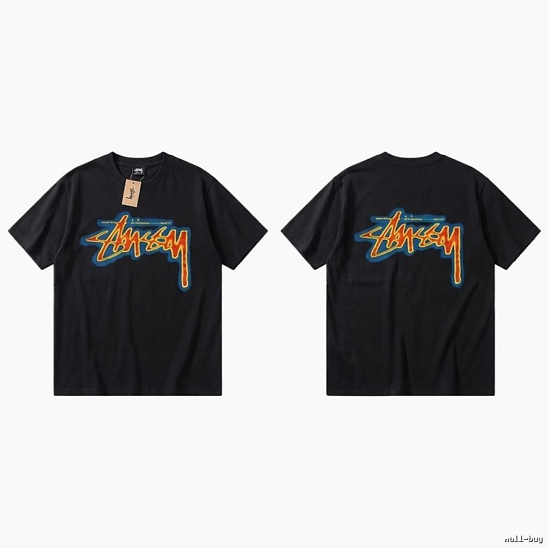 Stussy graffiti-style black T-shirt