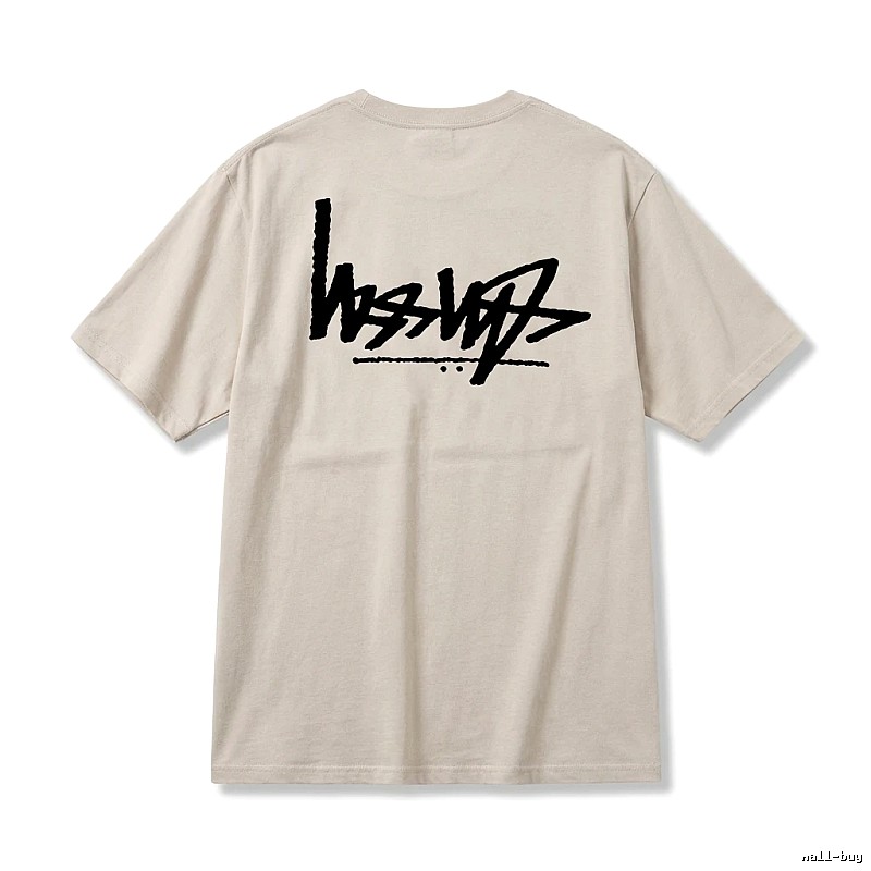Stussy graffiti-style light gray T-shirt