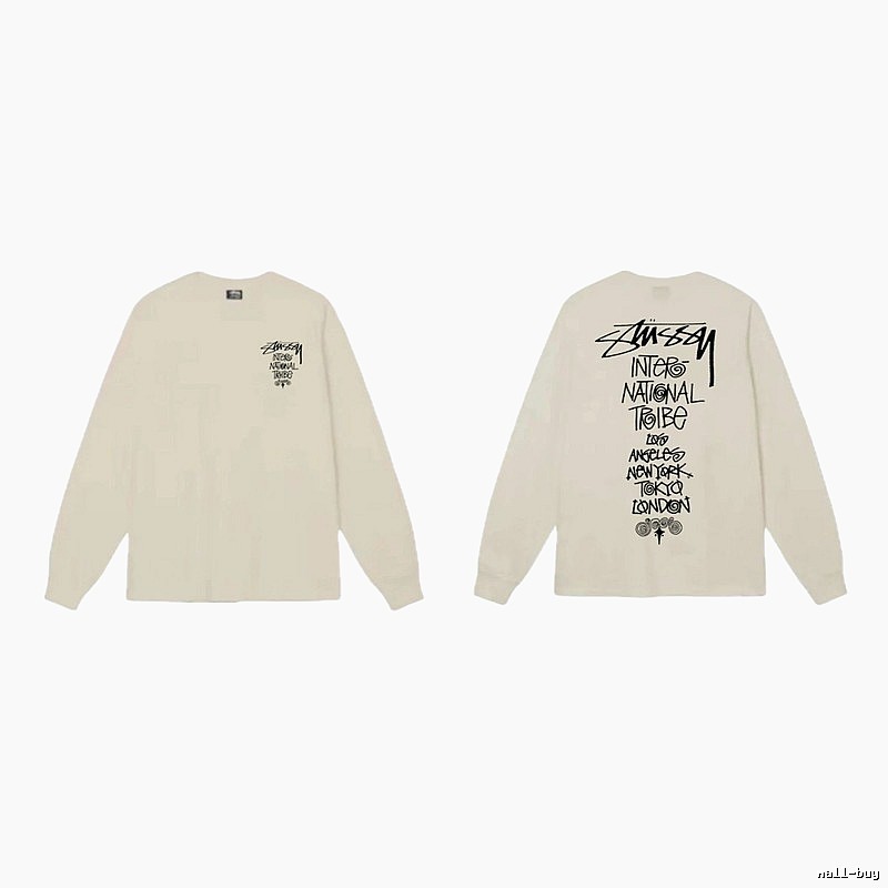 Stussy graffiti-style off-white long-sleeve