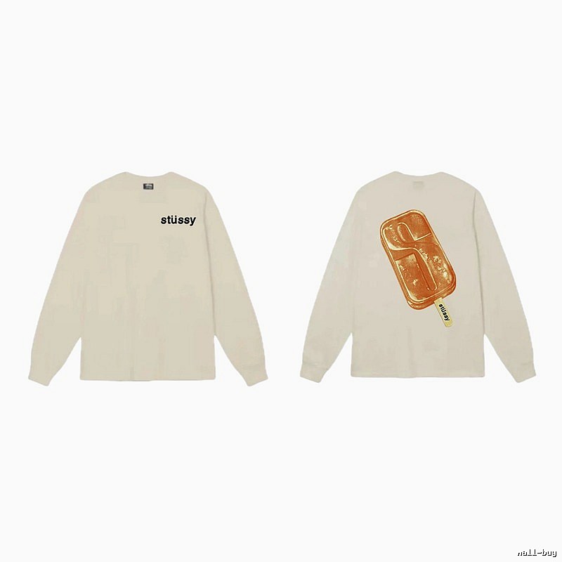 Stussy Ice Cream Style Off-White Long-Sleeve Shirt