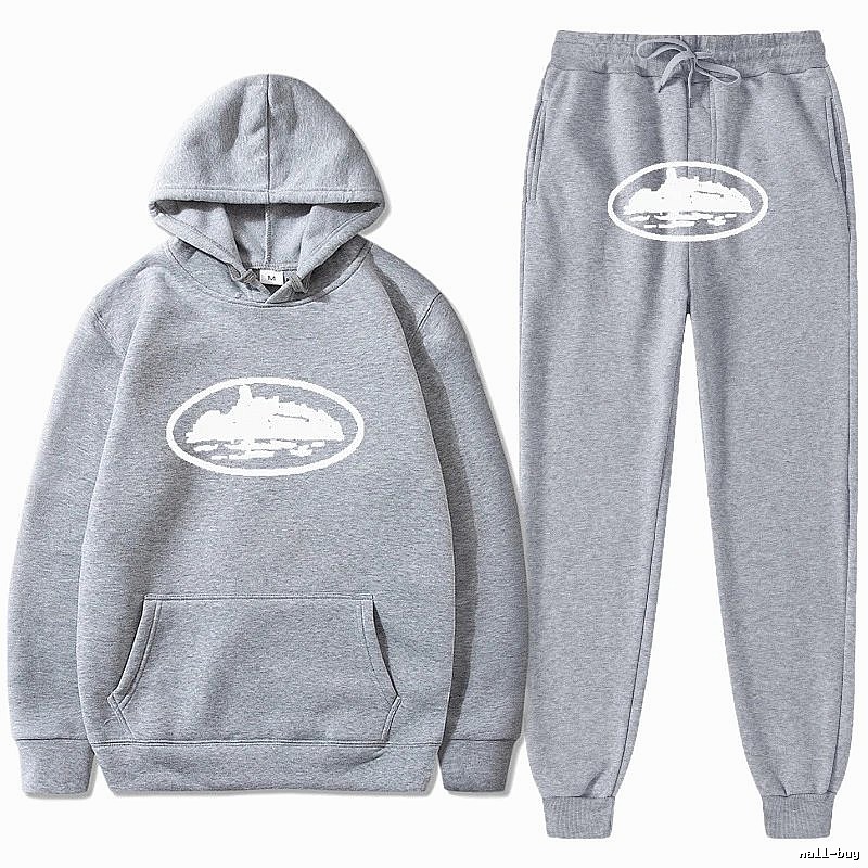 Stussy Light Gray Tracksuit Set Layered Outfit Logo