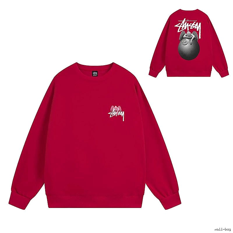 Stussy Red Style 538 Graphic SweatShirt Match Day
