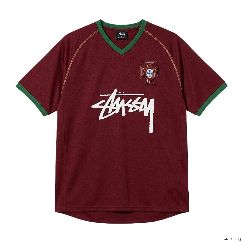Stussy retro-style burgundy T-shirt