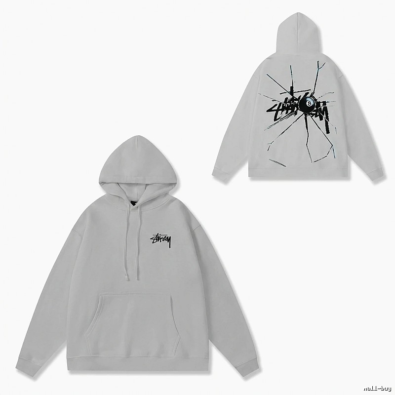 Stussy trendy and cool light gray hoodie