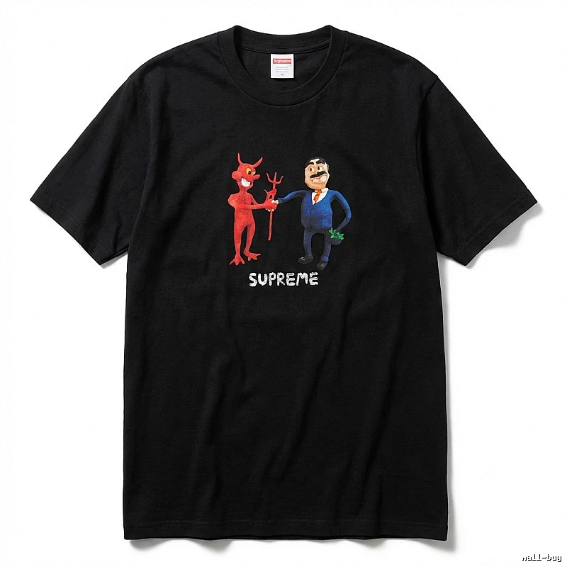 Supreme Cartoon Style Black T-shirt