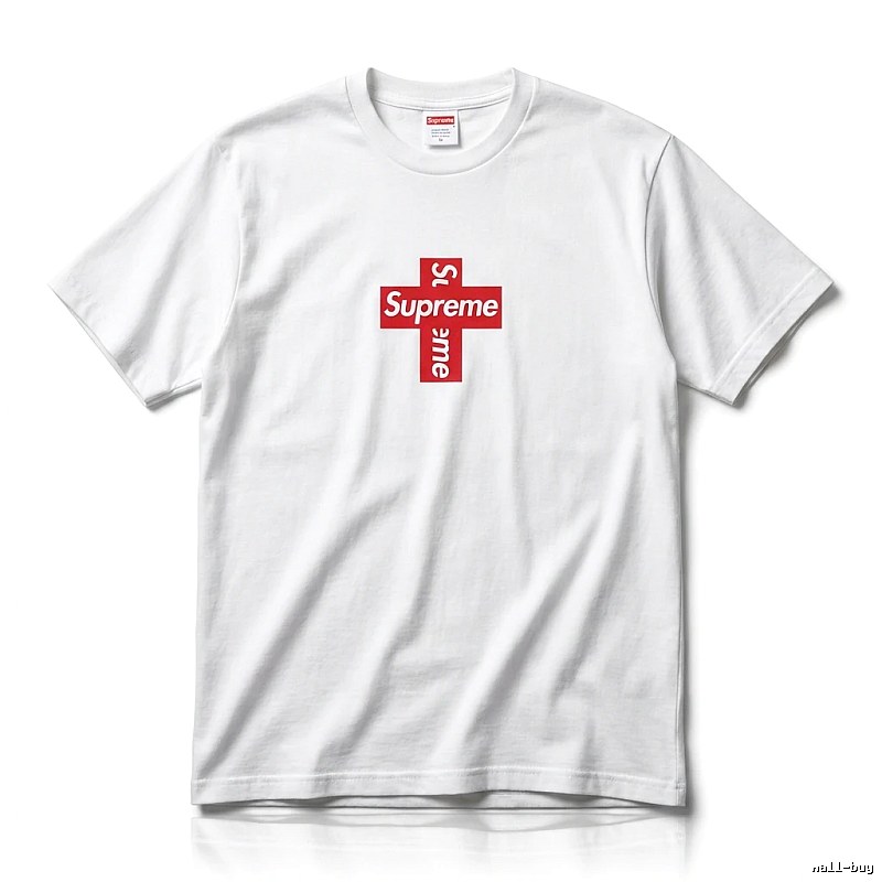 Supreme Cross Trend Brand White T-shirt