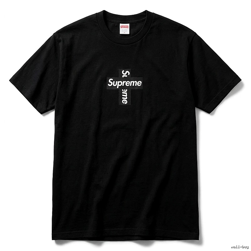 Supreme Cross Trendy brand Black T-shirt