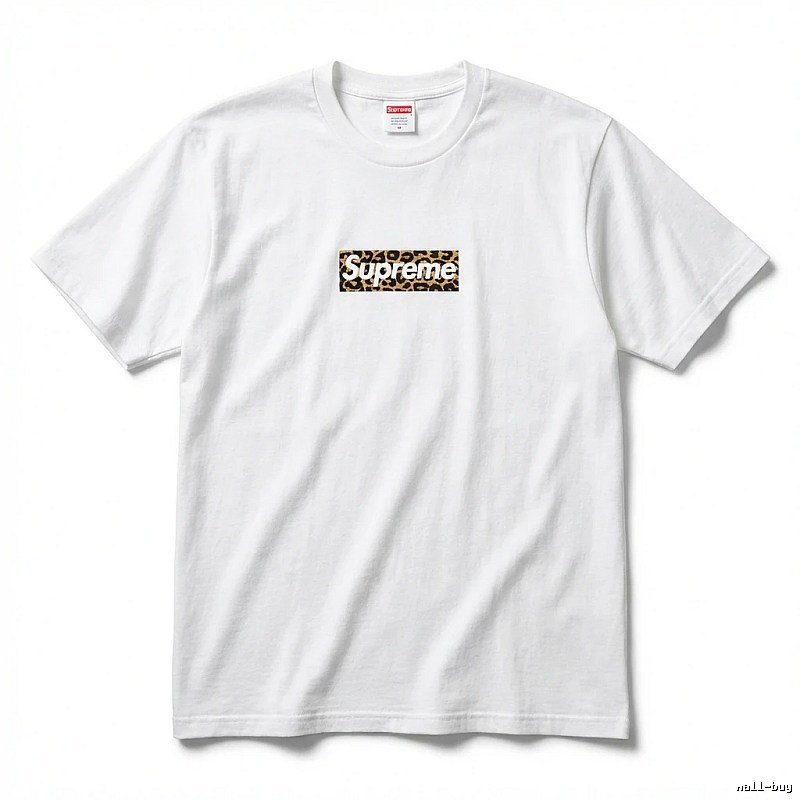 Supreme leopard - print style white T - shirt