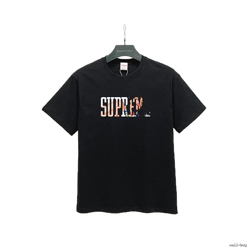 Supreme Portrait Print Street Style Black T-Shirt