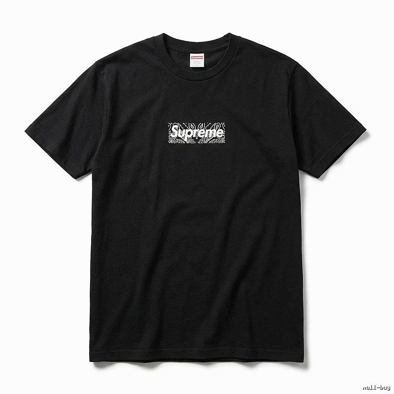 Supreme - printed trendy black T - shirt