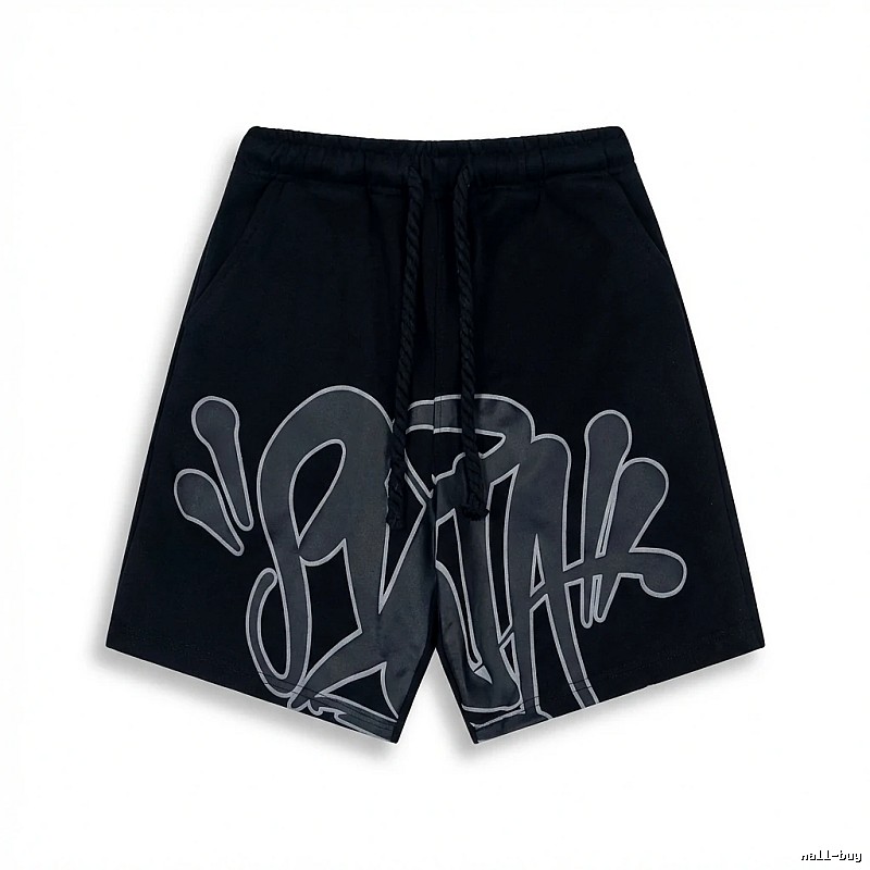 SynaWorld Graffiti-style Black Shorts