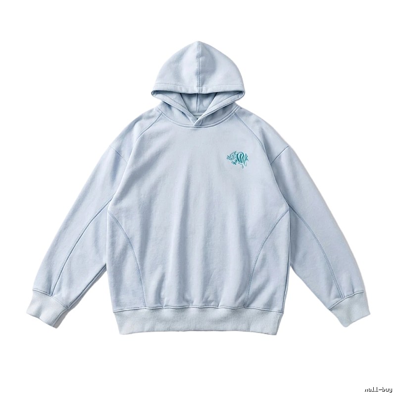 SynaWorld Simple Style Light Blue Hoodie