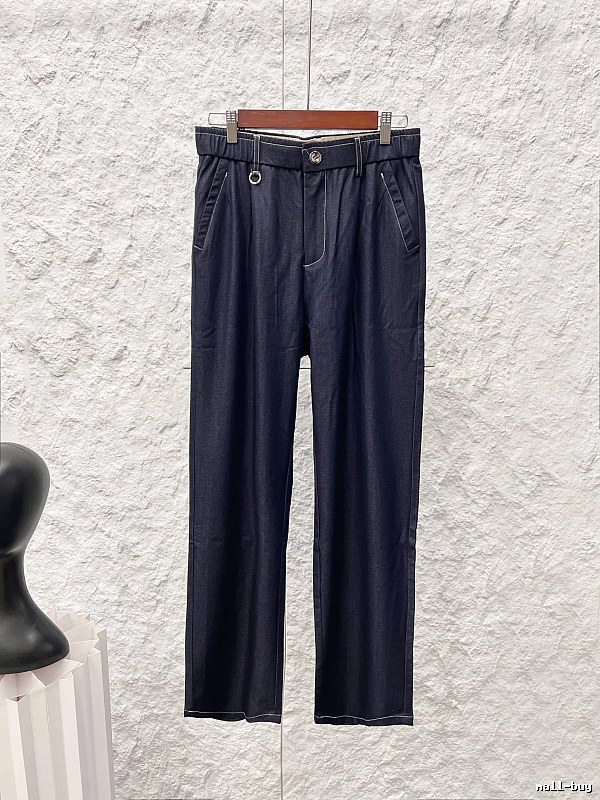 Tailored Straight Trousers - pressed-looking front and clean waistband for weekend