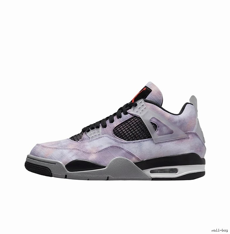 The trendy light purple shoes of Jordan 4 generation.