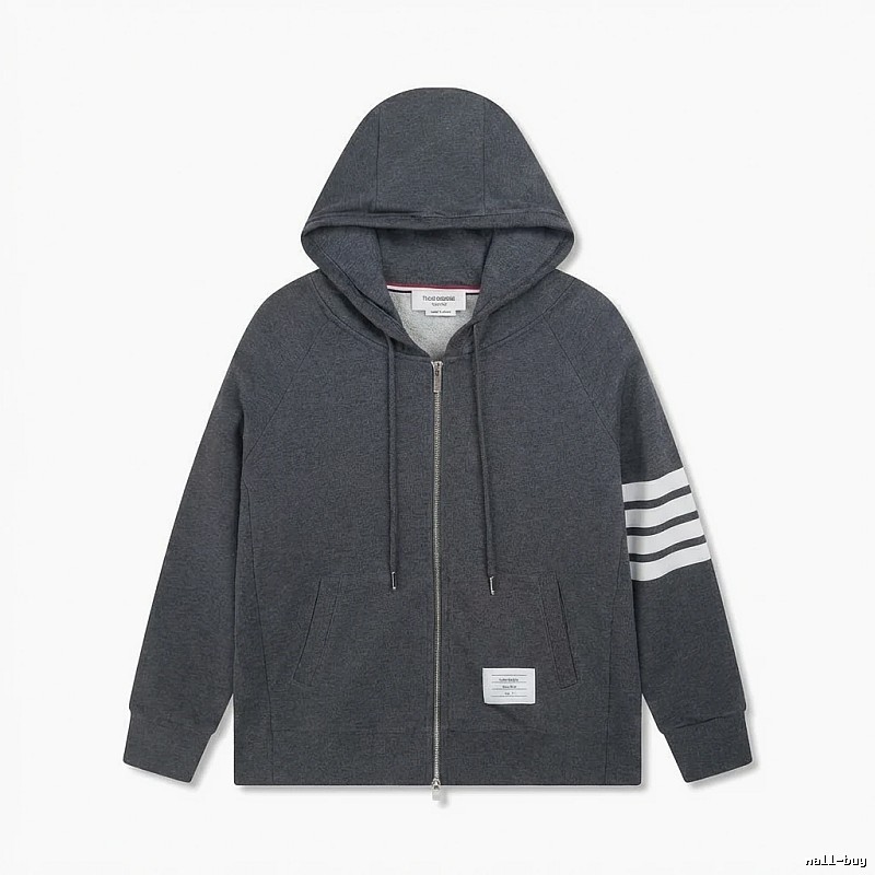 Thom Browne striped style dark gray sweatshirt