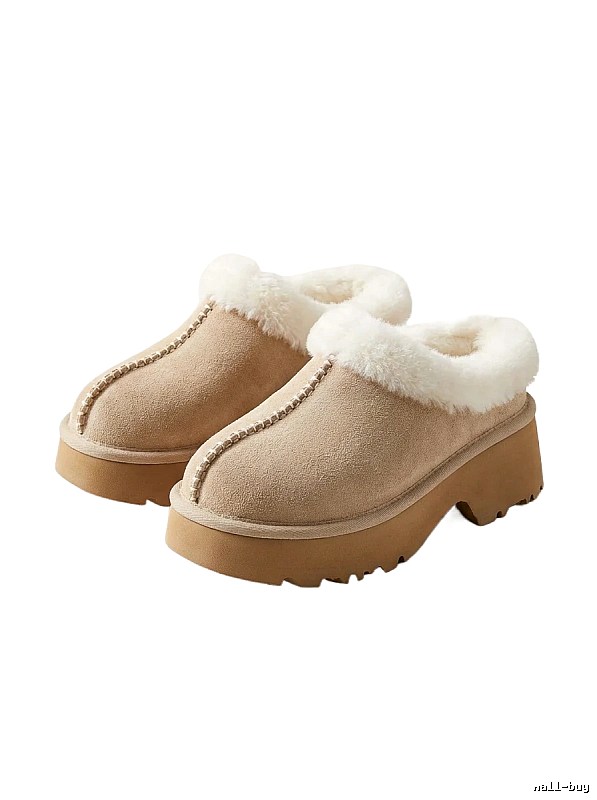 UGG Thick-soled Fleece Beige Trendy Shoes