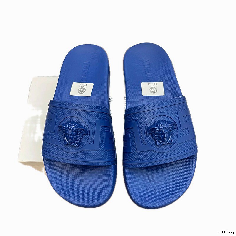 Versace Medusa Light Luxury Trendy Brand Blue Slides