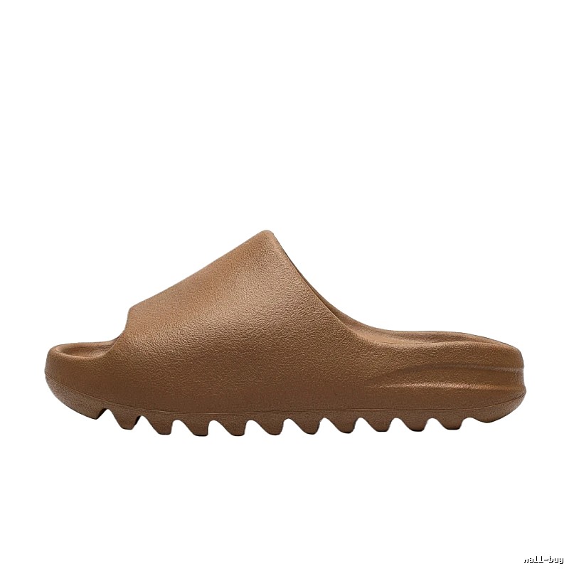 Yeezy matte flax-colored slippers